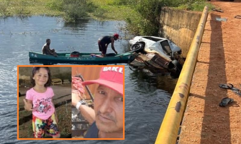 Carro cai em rio e mata tio e sobrinha de 6 anos na Transpantaneira