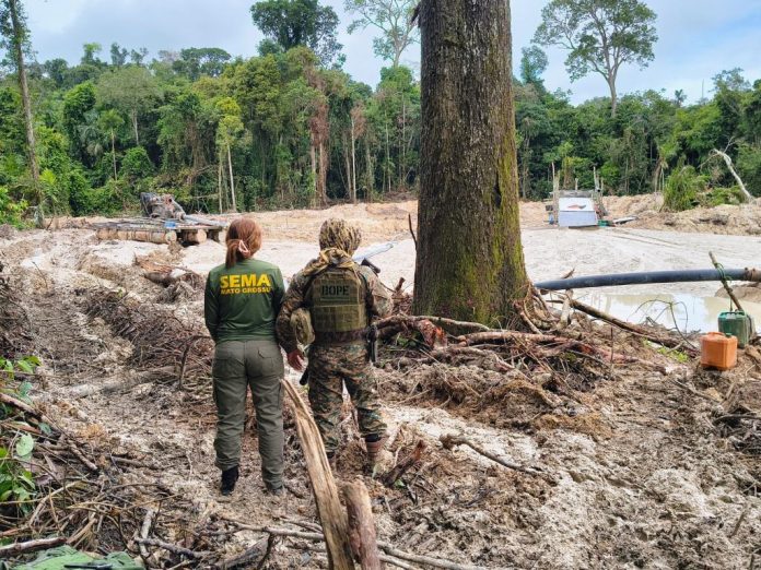 Multa aplicada: operação identifica extração ilegal de minérios em Alta Floresta, Colíder e mais 2 municípios do Nortão