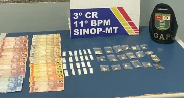 Traficante é preso em Sinop com 41 porções de drogas
