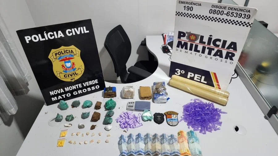 Traficante é detido após ação policial em Frente a Escola em Nova Monte Verde