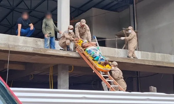 Alta Floresta: trabalhador é socorrido pelo Corpo de Bombeiros após cair de aproximadamente 3 metros