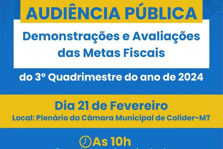 Colíder realiza Audiência Pública para prestação de contas das metas fiscais