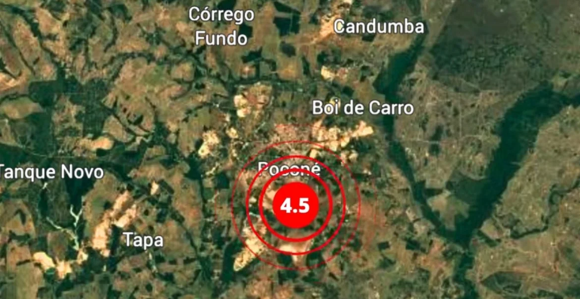 Tremor de 4.5 mR é registrado em Poconé MT