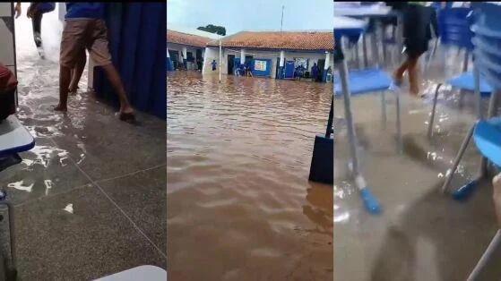 Escola Estadual Frei Ambrósio é Inundada Após Temporal em Cáceres
