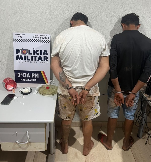 PM prende dupla e apreende entorpecentes após ocorrência em Marcelândia