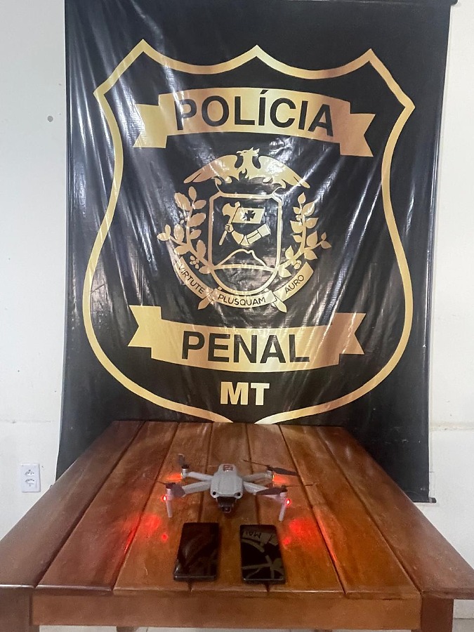 Bandidos tentam lançar celulares com drone na Penitenciária Mata Grande em Rondonópolis