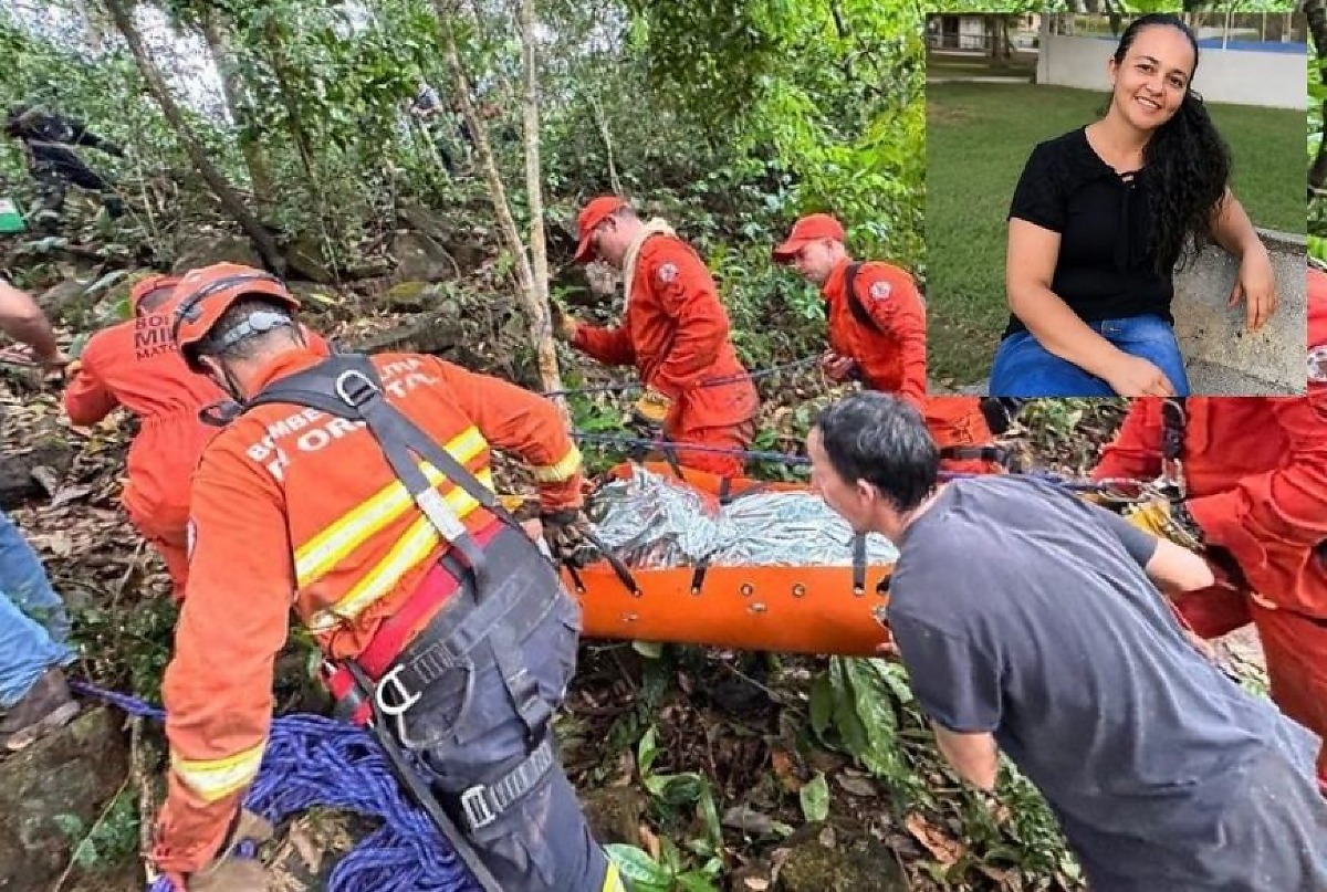 Desaparecida há três dias, mulher é resgatada em ribanceira de 50 metros em cachoeira