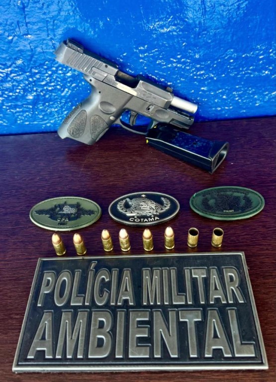 Polícia Militar intercepta acampamento em área ambiental, apreende arma de fogo e munições