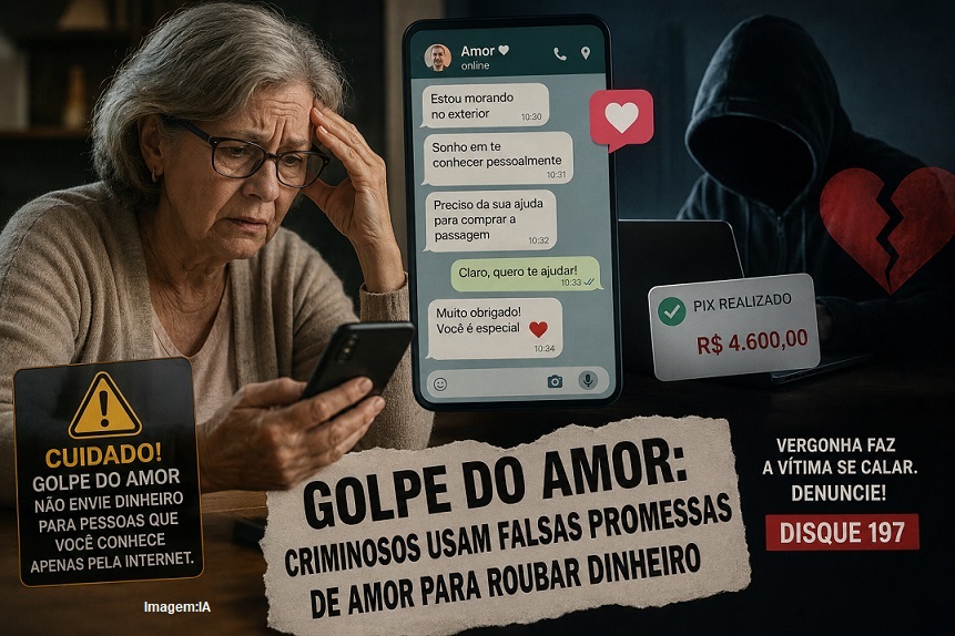 Golpe do amor faz mais uma vítima; criminosos exploram a solidão e a confiança para roubar dinheiro