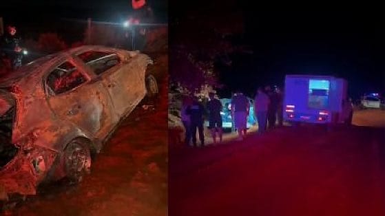 Cadáver é encontrado dentro de porta-malas de carro incendiado às margens da MT-383